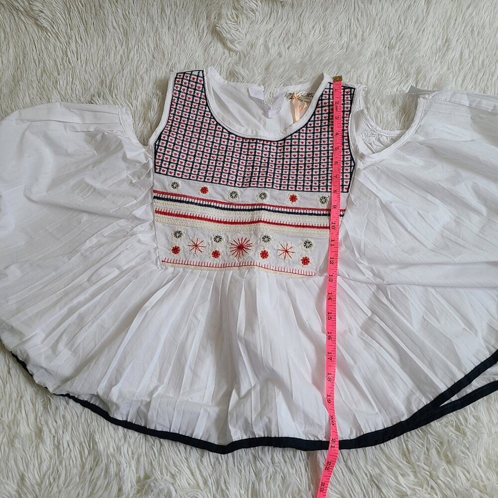 Mizumi Retro Cottage Style White Ruffled Blouse NWT SZ M - Picture 11 of 12